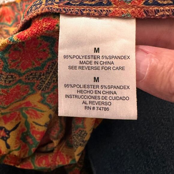 Patrons of Peace Women's Halter Top Floral Boho Sleeveless Strappy Back, size M - Picture 2 of 7